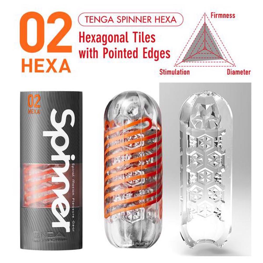 Masturbator Tenga Spinner Hexa – spiralna cewka, przezroczysty — zdjęcie 7