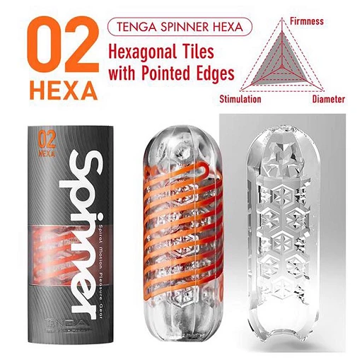Masturbator Tenga Spinner Hexa – spiralna cewka, przezroczysty — zdjęcie 7