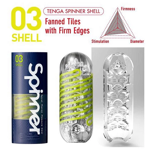 Masturbator Tenga Spinner 03 Shell – przezroczysty, obrotowa cewka — zdjęcie 7