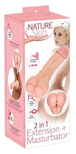 Nakładka 2w1 Nature Skin – przedłużenie i masturbator — zdjęcie 9