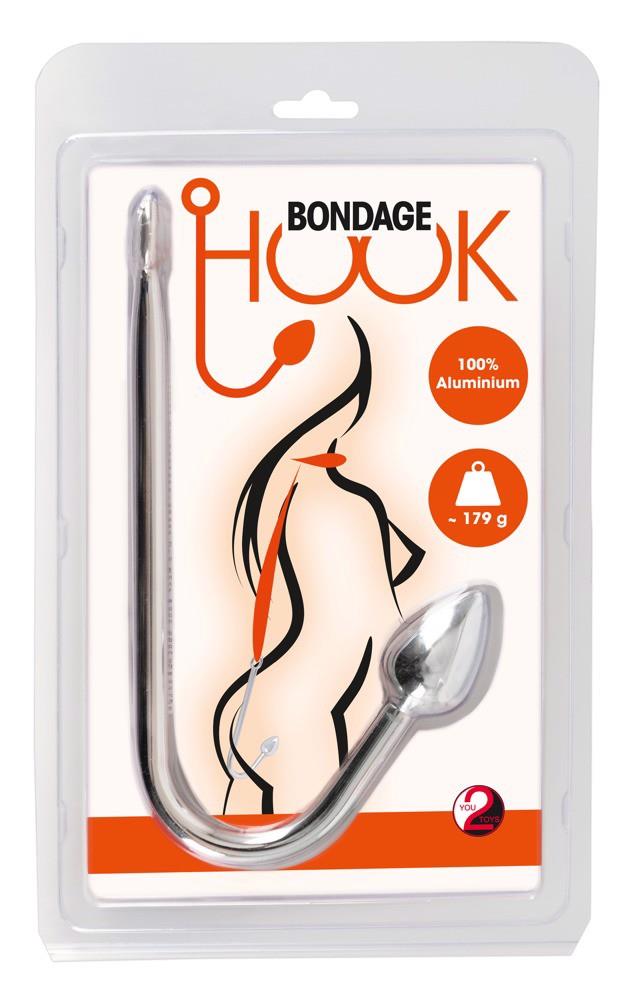 Hak do bondage z wtyczką analną – aluminium, 24 cm — zdjęcie 6