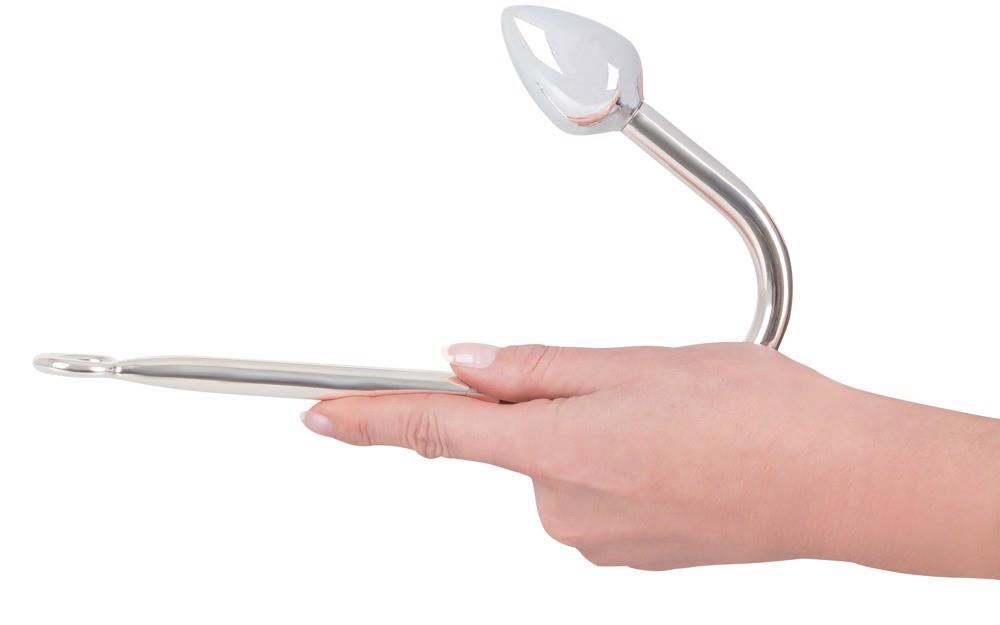 Hak do bondage z wtyczką analną – aluminium, 24 cm — zdjęcie 3