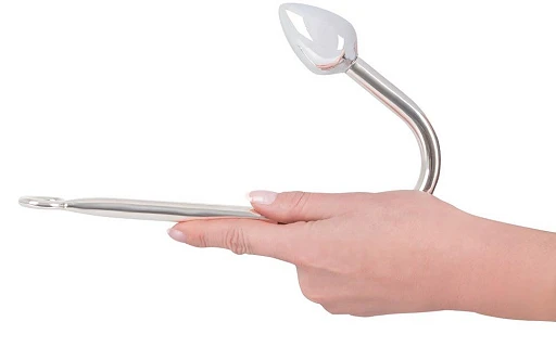 Hak do bondage z wtyczką analną – aluminium, 24 cm — zdjęcie 3