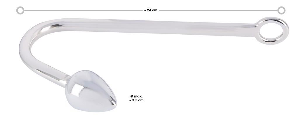 Hak do bondage z wtyczką analną – aluminium, 24 cm — zdjęcie 5