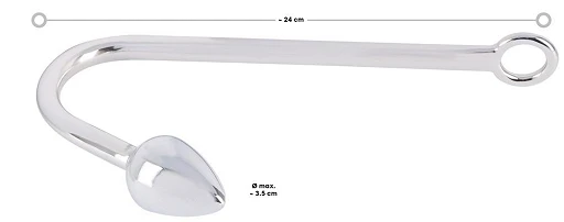 Hak do bondage z wtyczką analną – aluminium, 24 cm — zdjęcie 5