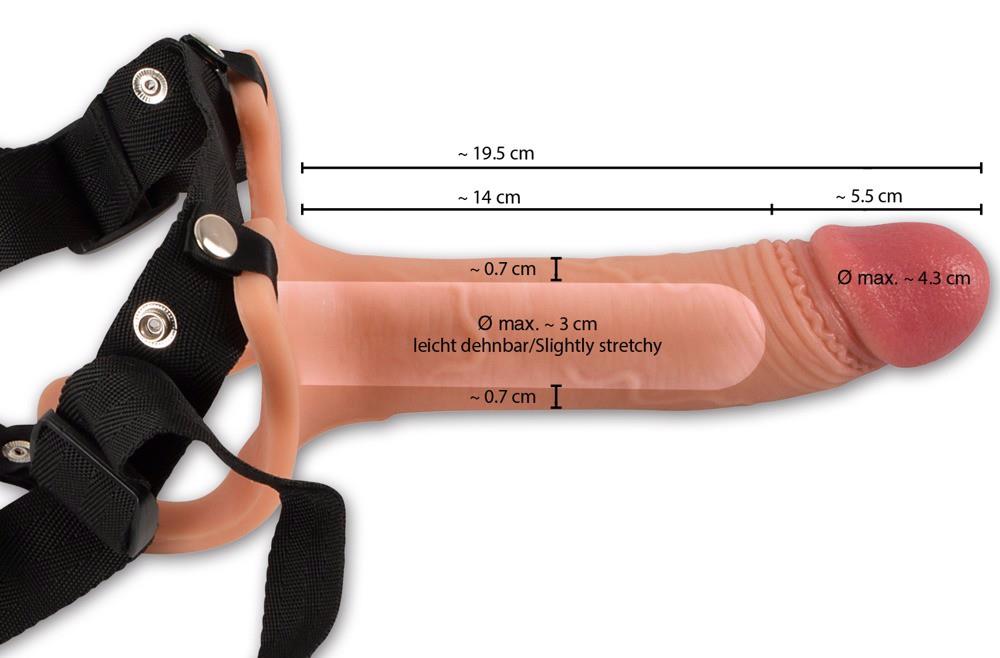 Nakładka na penisa z pasem biodrowym – wydłuża o 5,5 cm, silikon — zdjęcie 7