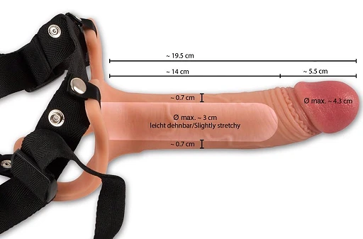 Nakładka na penisa z pasem biodrowym – wydłuża o 5,5 cm, silikon — zdjęcie 7