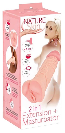 Nakładka masturbator 2w1 Nature Skin – wydłuża i pogrubia — zdjęcie 9