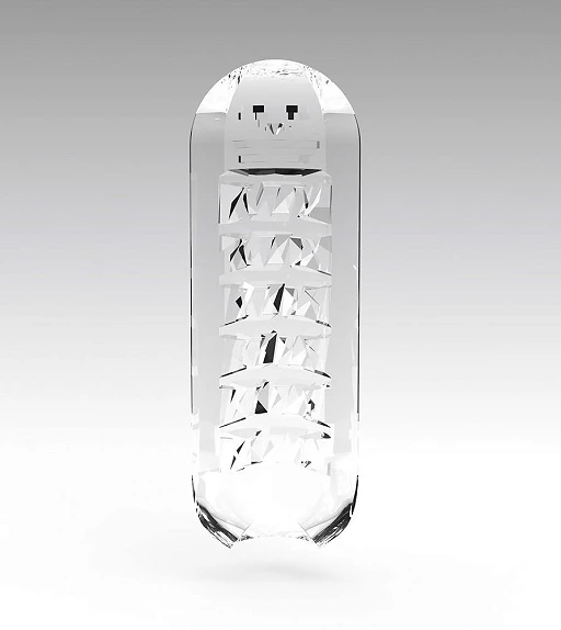 Masturbator Tenga Spinner 06 Brick – obrotowa cewka, przezroczysty — zdjęcie 3