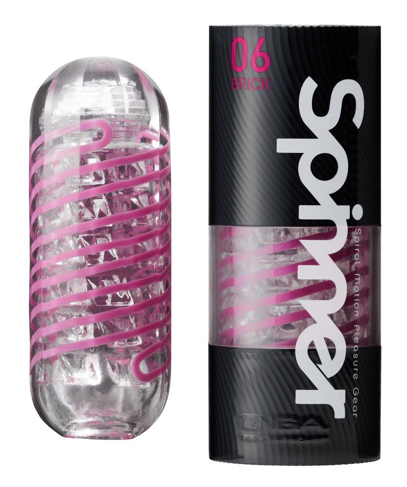 Masturbator Tenga Spinner 06 Brick – obrotowa cewka, przezroczysty — zdjęcie 6