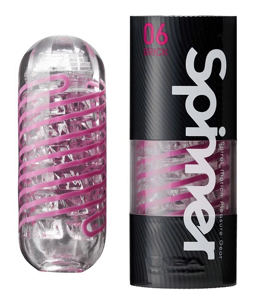 Masturbator Tenga Spinner 06 Brick – obrotowa cewka, przezroczysty — zdjęcie 6