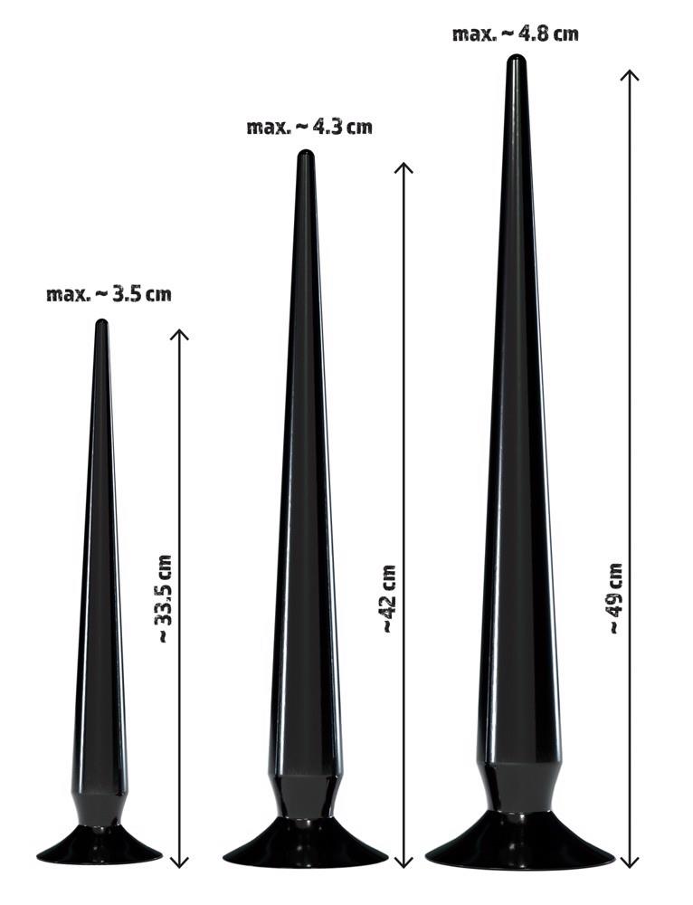 Zestaw 3 korków analnych – elastyczne, z przyssawką, 33,5-49 cm — zdjęcie 9