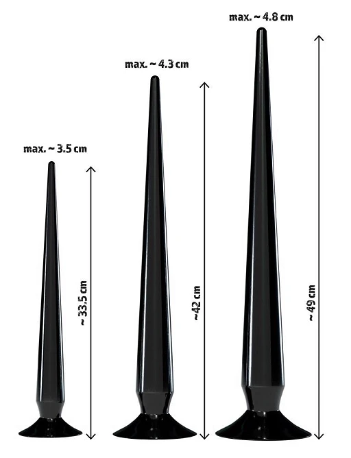 Zestaw 3 korków analnych – elastyczne, z przyssawką, 33,5-49 cm — zdjęcie 9
