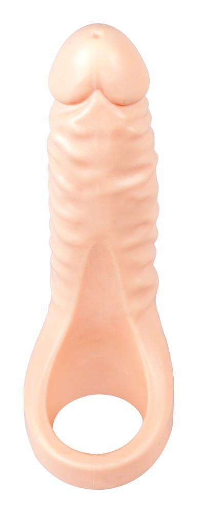Pierścień na penisa z dildem – 18 cm, elastyczne TPE — zdjęcie 1