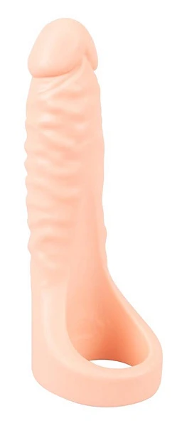 Pierścień na penisa z dildem – 18 cm, elastyczne TPE — zdjęcie 2