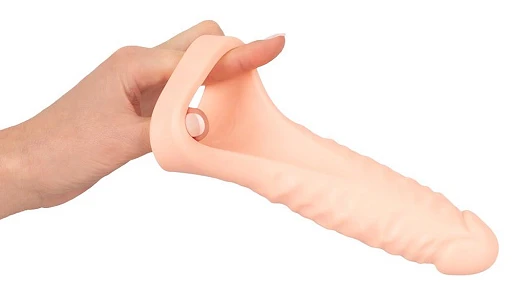 Pierścień na penisa z dildem – 18 cm, elastyczne TPE — zdjęcie 7