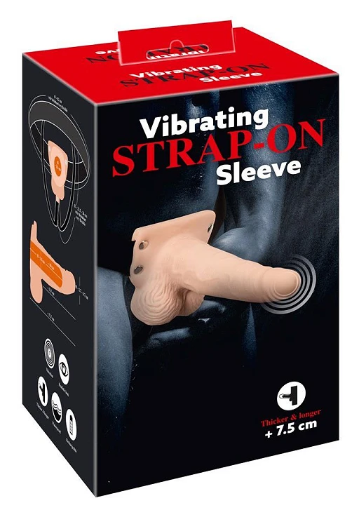 Proteza penisa strap-on z wibracjami - wydrążona, 17,5 cm — zdjęcie 5