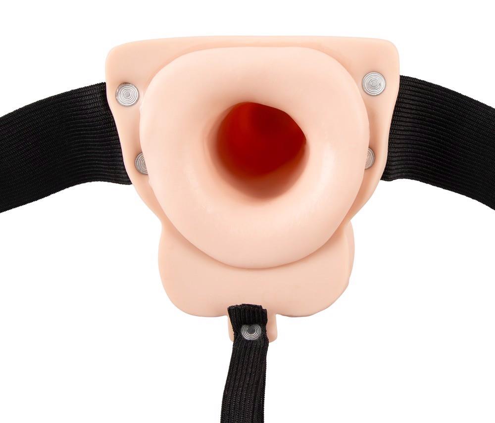 Proteza penisa strap-on z wibracjami - wydrążona, 17,5 cm — zdjęcie 9