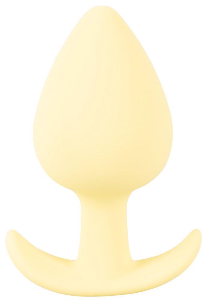 Plug analny mini – żółty, miękki silikon, 6,5 cm — zdjęcie 1