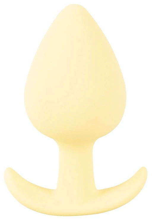 Plug analny mini – żółty, miękki silikon, 6,5 cm