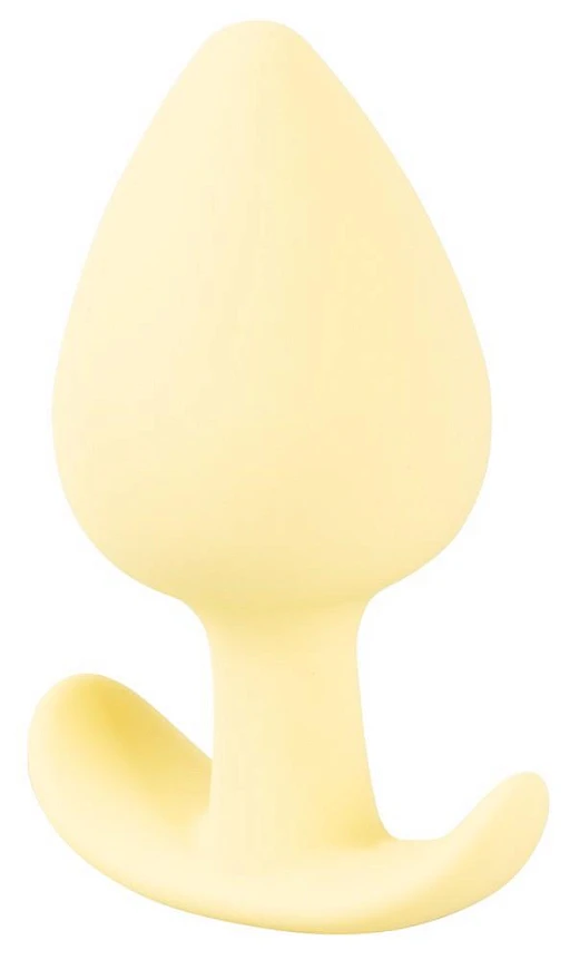Plug analny mini – żółty, miękki silikon, 6,5 cm — zdjęcie 3