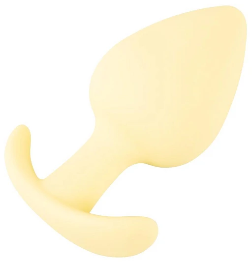 Plug analny mini – żółty, miękki silikon, 6,5 cm — zdjęcie 4