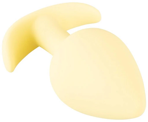 Plug analny mini – żółty, miękki silikon, 6,5 cm — zdjęcie 6