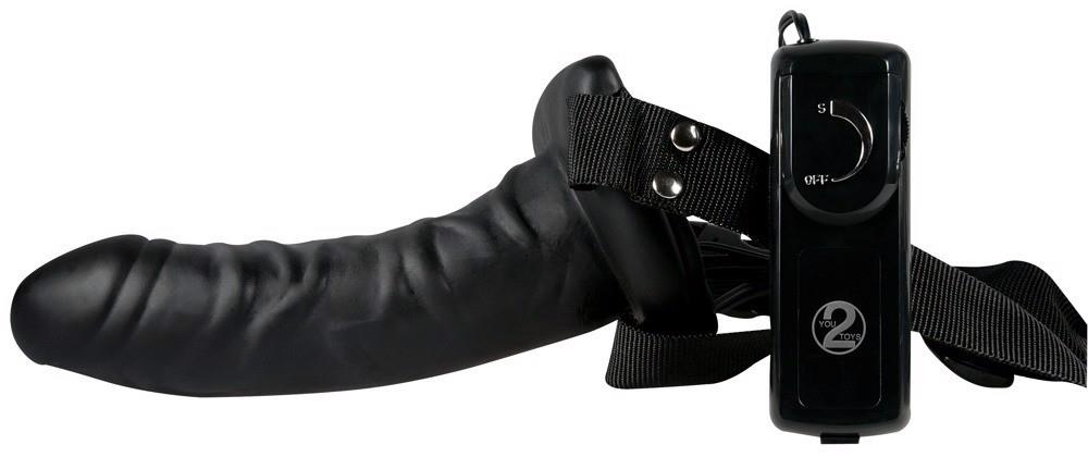Strap-on wydrążony Easy Rider – wibrująca żołądź, 17 cm — zdjęcie 2