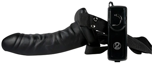 Strap-on wydrążony Easy Rider – wibrująca żołądź, 17 cm — zdjęcie 2