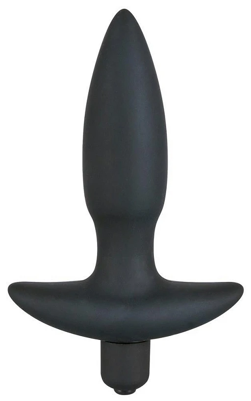 Korek analny wibrujący – czarny silikon, 5 trybów, 13 cm
