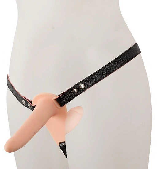 Zestaw strap-on Vibrating Double - regulowany silikon — zdjęcie 3
