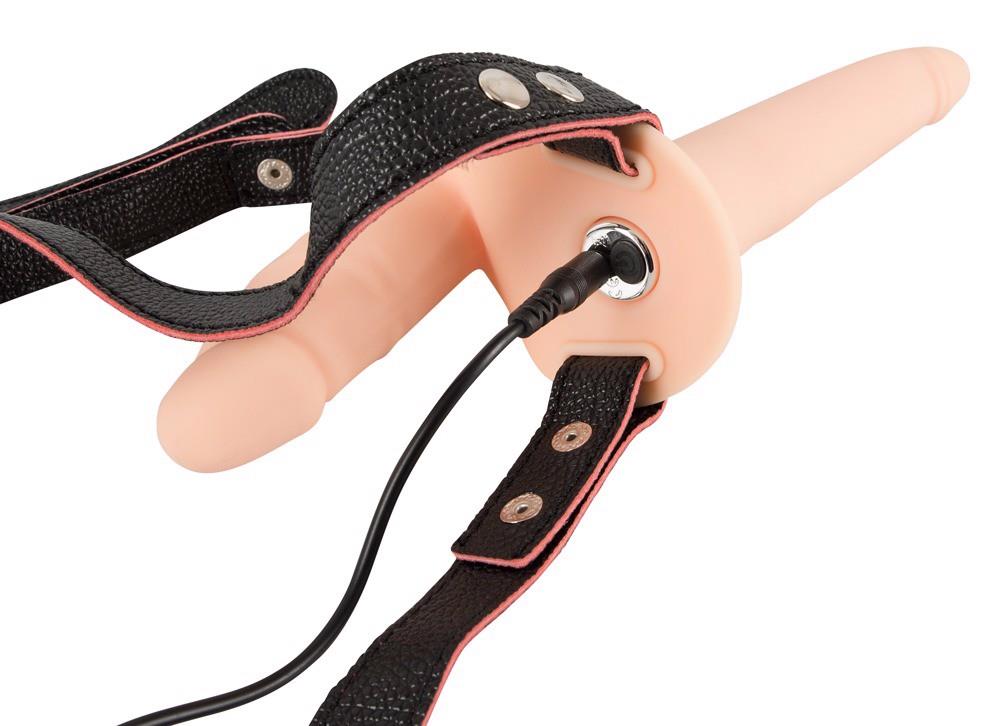 Zestaw strap-on Vibrating Double - regulowany silikon — zdjęcie 7