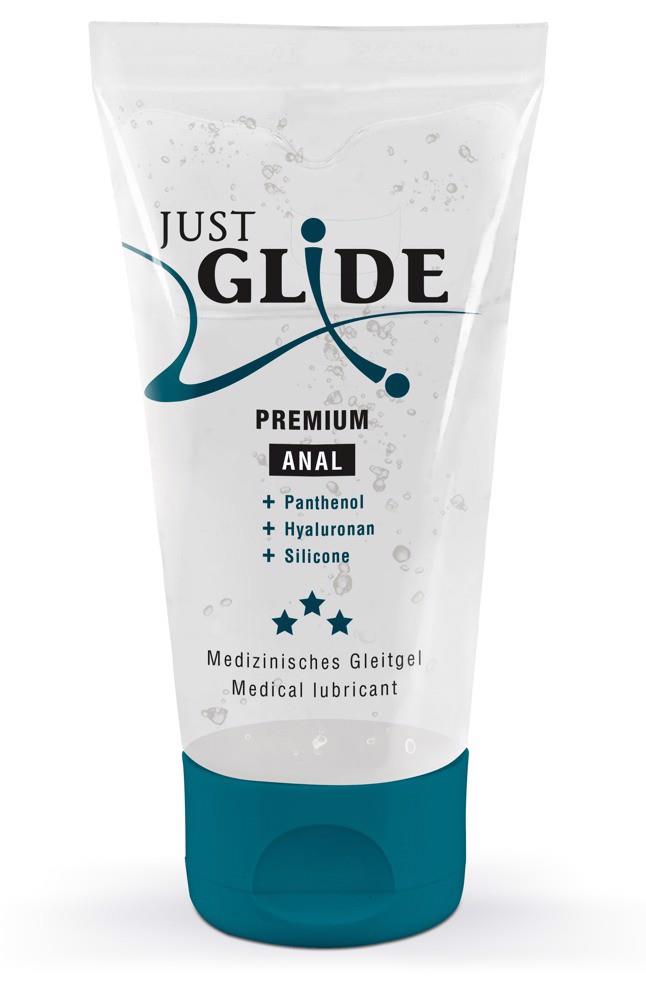 Lubrykant Just Glide Premium Anal - pantenol i hialuron, 50 ml — zdjęcie 1