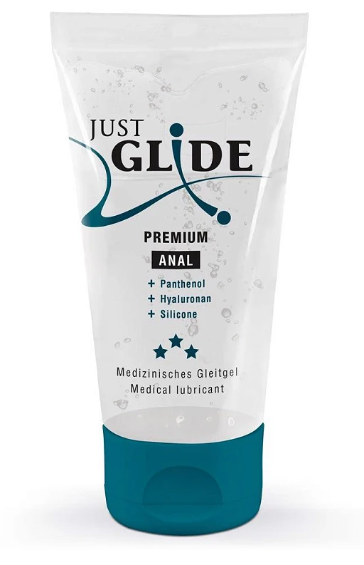 Lubrykant Just Glide Premium Anal - pantenol i hialuron, 50 ml