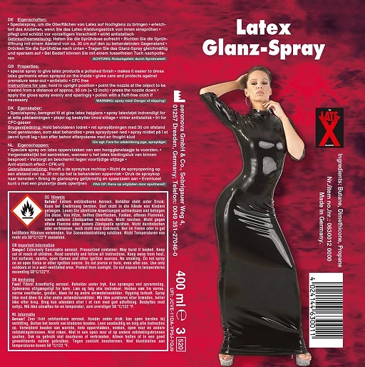Spray nabłyszczający do lateksu - silikonowy, antystatyczny, 400 ml — zdjęcie 3