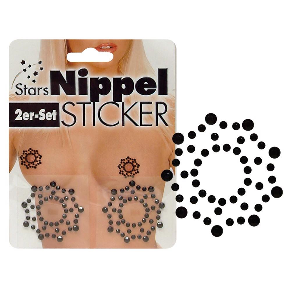 Naklejki na sutki Cottelli Rhinestone – czarne dżety, 2 szt. — zdjęcie 8