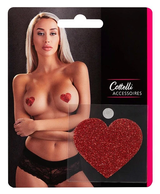 Nasutniki Cottelli Heart – czerwone brokatowe serduszka — zdjęcie 5