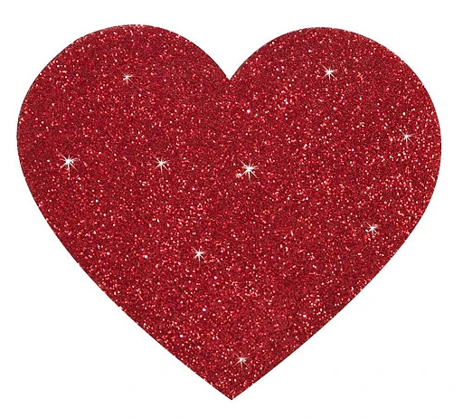 Nasutniki Cottelli Heart – czerwone brokatowe serduszka — zdjęcie 2