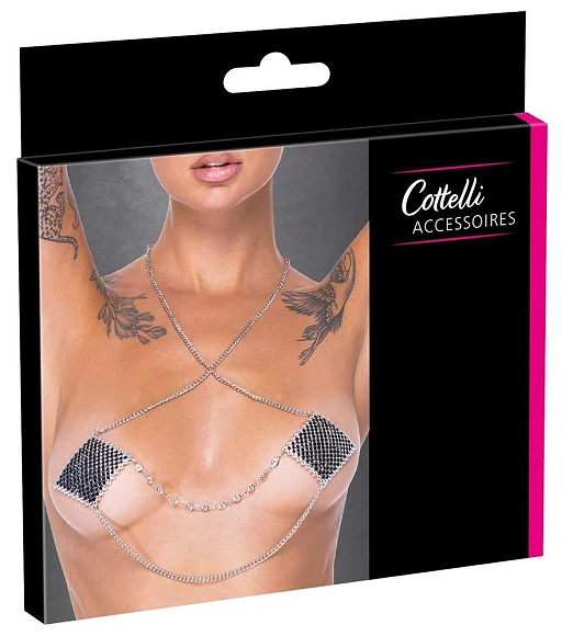 Nasutniki Cottelli Nipple Stickers Square – srebrne łańcuszki, 5,5 cm — zdjęcie 5