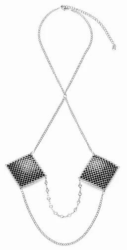 Nasutniki Cottelli Nipple Stickers Square – srebrne łańcuszki, 5,5 cm — zdjęcie 6