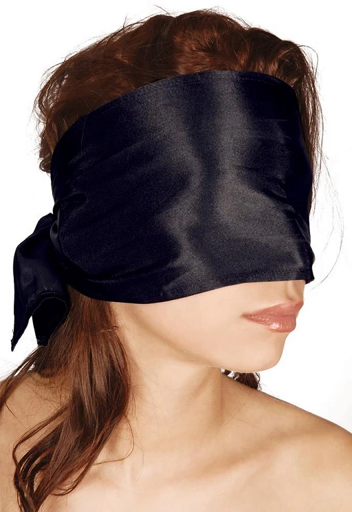 Maska Bondage Scarf - czarna satyna