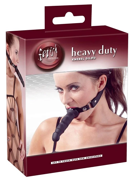 Knebel z dildo – 12 cm, paski z regulacją