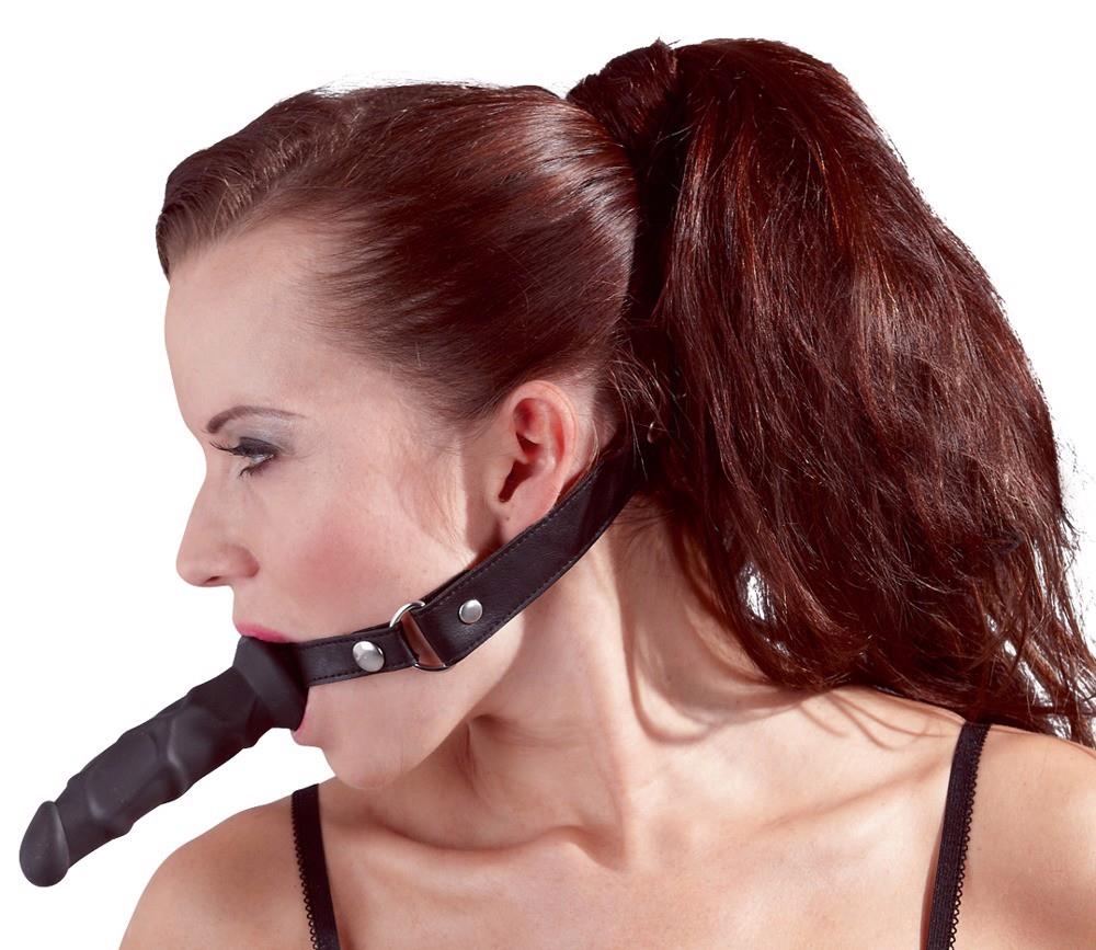 Knebel z dildo – 12 cm, paski z regulacją — zdjęcie 3