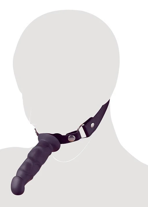 Knebel z dildo – 12 cm, paski z regulacją — zdjęcie 5