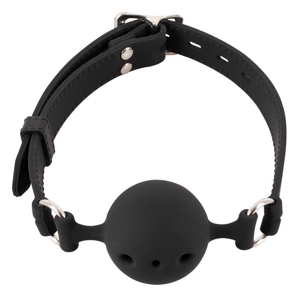 Knebel Silicone Gag - czarny, silikonowy, regulowany — zdjęcie 1