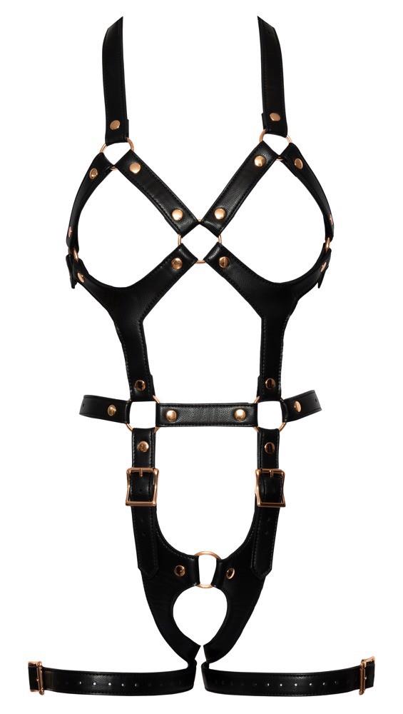 Harness – czarne, z różowozłotymi detalami, L/XL — zdjęcie 6