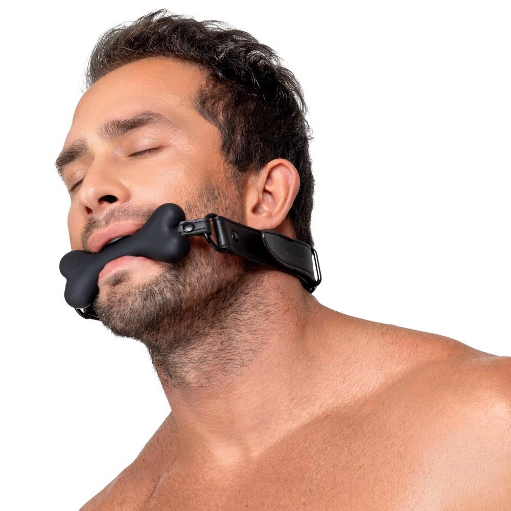 Knebel Bone Gag – silikonowa kość, regulowany pasek — zdjęcie 4