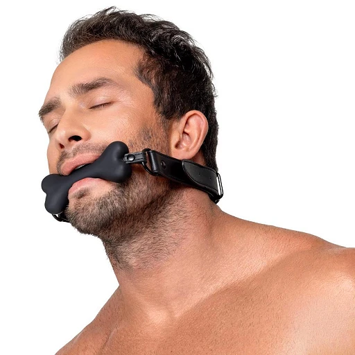 Knebel Bone Gag – silikonowa kość, regulowany pasek — zdjęcie 4