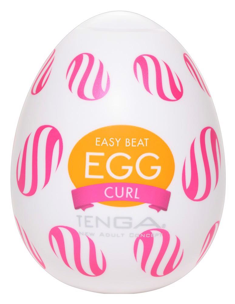 Masturbator jajko Tenga Egg Curl – spiralne żebra, z lubrykantem — zdjęcie 1