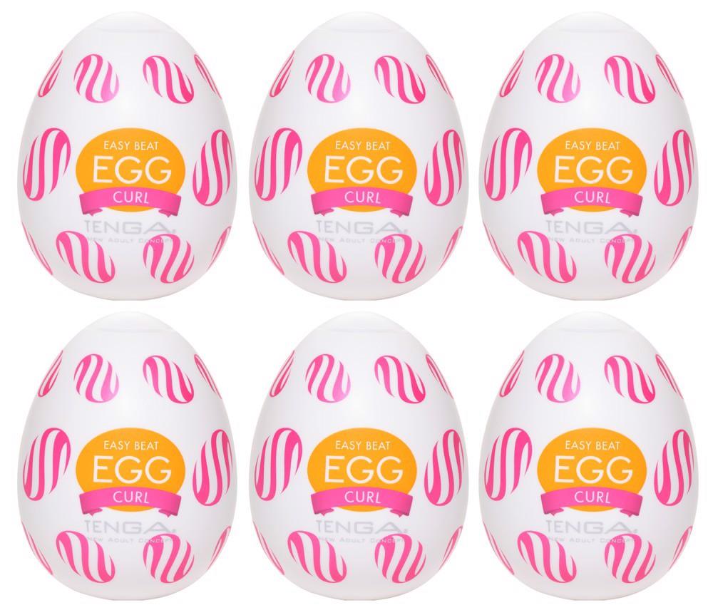 Masturbator jajko Tenga Egg Curl – zestaw 6 sztuk, spiralna struktura — zdjęcie 1